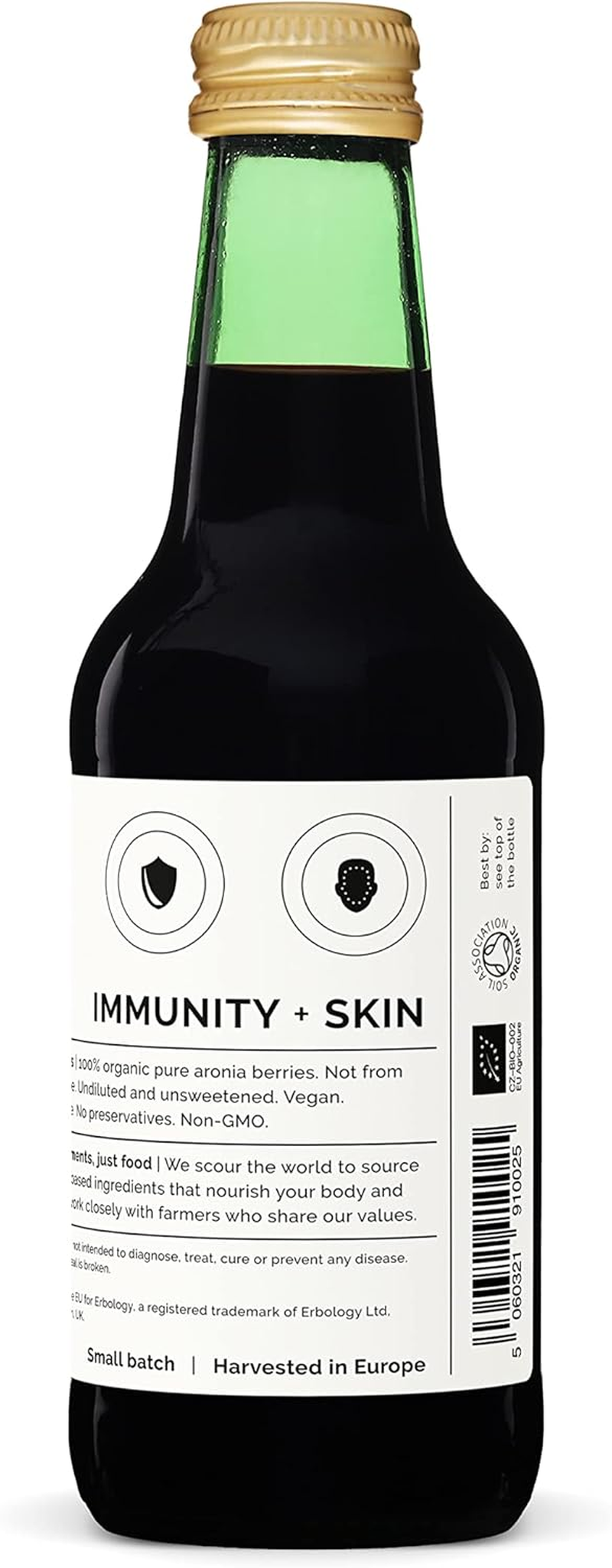 100% Organic Aronia Berry Juice 250Ml - Supports Skin Health - Rich in Antioxidants - Straight from Farm - Undiluted - No Added Sugar or Preservatives - Non-Gmo - Recyclable Glass Bottle image number 1