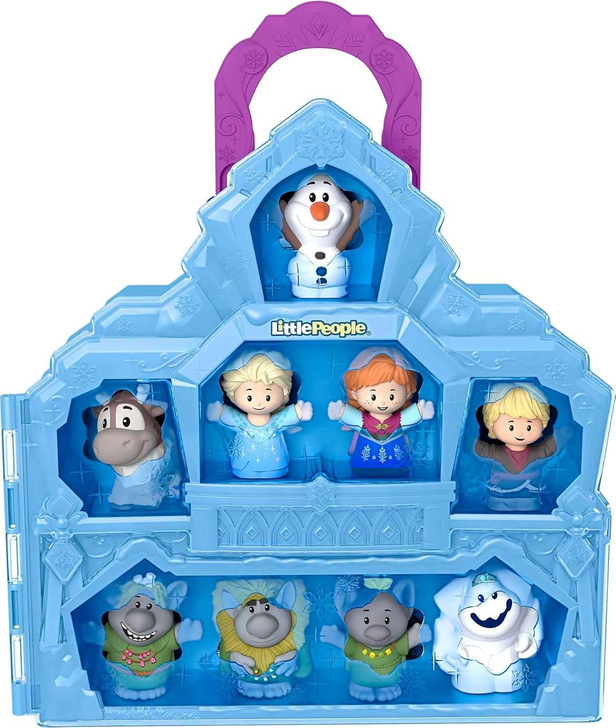 Fisher-Price Little People Toddler Playset Disney Frozen Carry along Castle Case with 9 Figures for Preschool Kids Ages 18+ Months