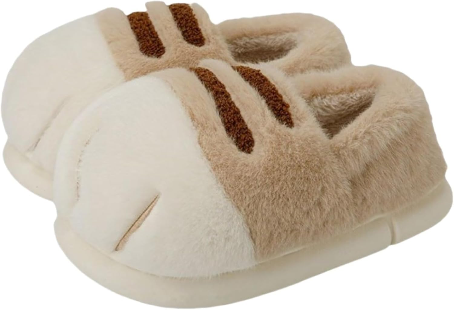 Women & Girl Cat Paw Slippers Plush Fuzzy Slip-On House Shoes with Memory Foam Washable Indoor