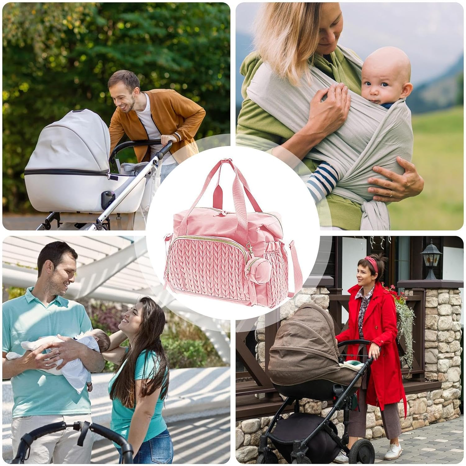 Diaper Bag for Kids | Large Capacity Shoulder Bag with Pacifier Case | Reusable Travel Accessories, Labor Delivery Backpack for Women image number 3