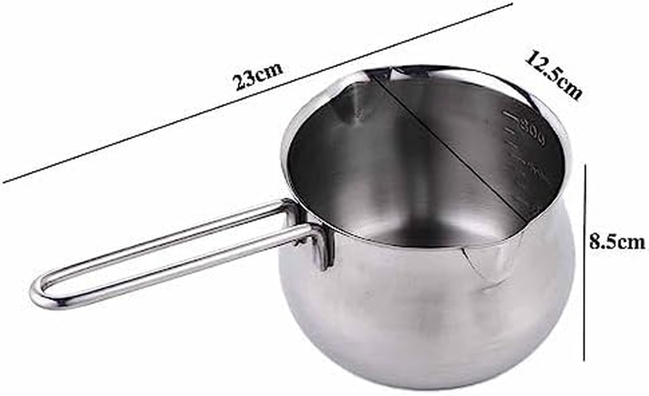 Leadigol 1PCS Stainless Steel Milk Pan,Non-Stick Milk Pot Small Saucepan Cheese Pot with Pour Spout for Kitchen image number 6
