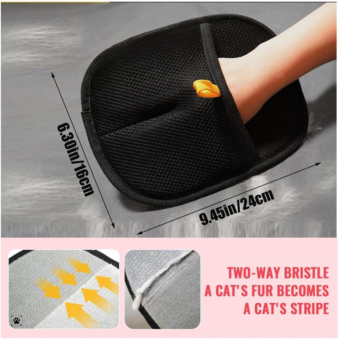 Pet Hair Remover Glove 1PCS Magic Brush Pet Hair Remover Glove Reusable Cat Dog Grooming Mitt for Home Cleaning,Gentle Deshedding Massage Tool image number 6