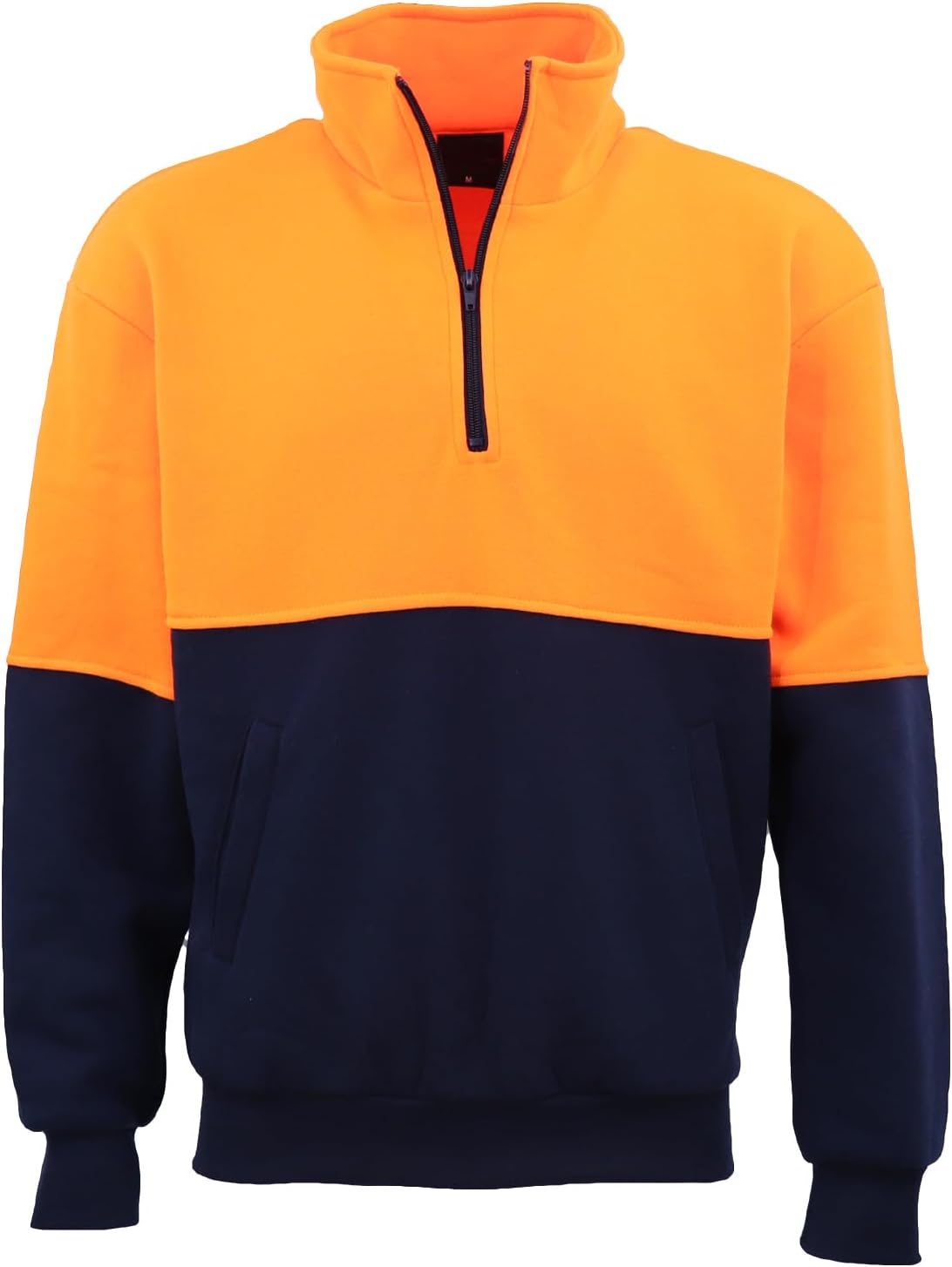 Zmart Australia Hi Vis Safety Fleecy Half Zip Pullover Jumper Jacket Sweater Shirts Workwear