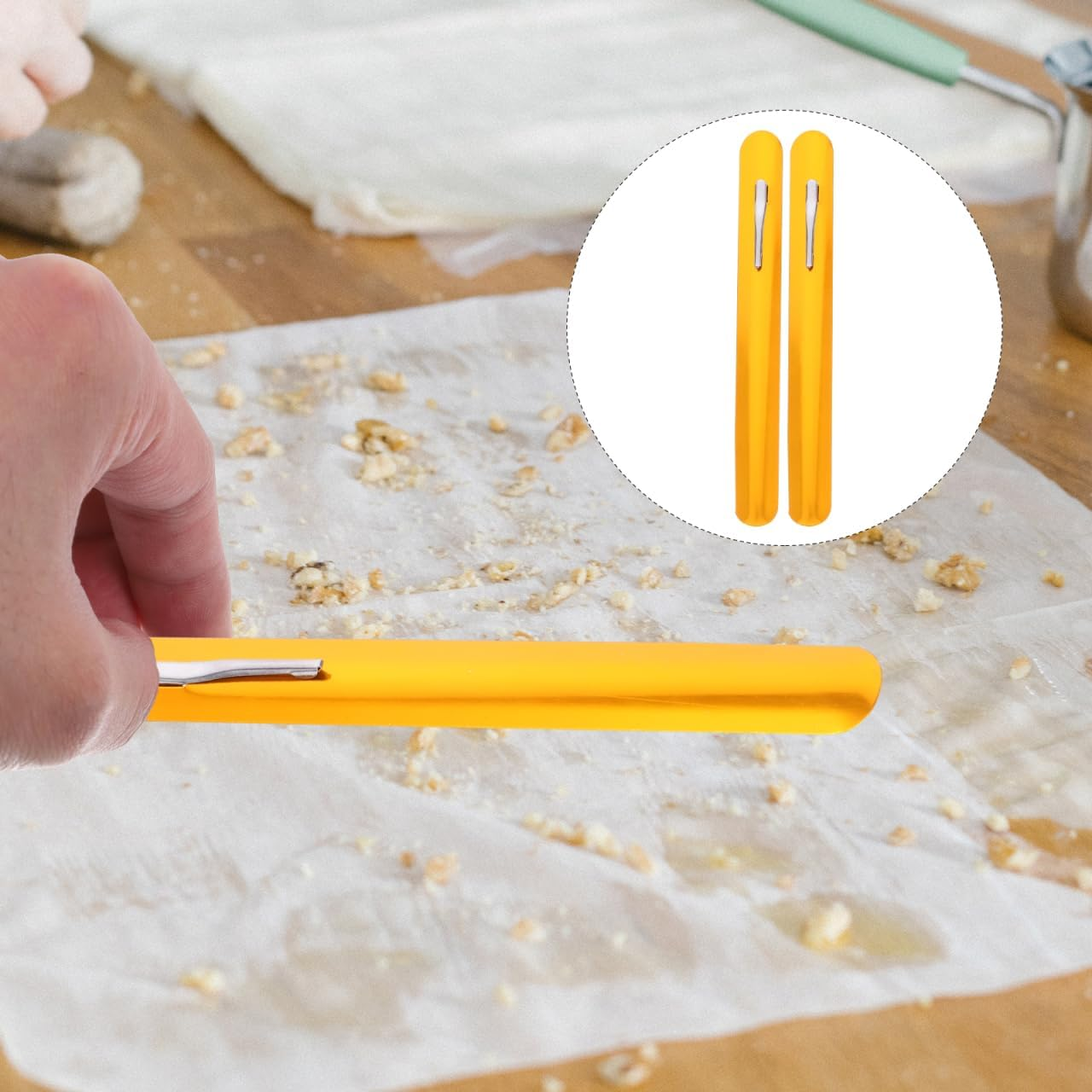 PRETYZOOM Bread Scraper Crumb Sweeper Stainless Steel Kitchen Tabletop Crumber with Fixed Clamp for Restaurant and Home Cleaning image number 5