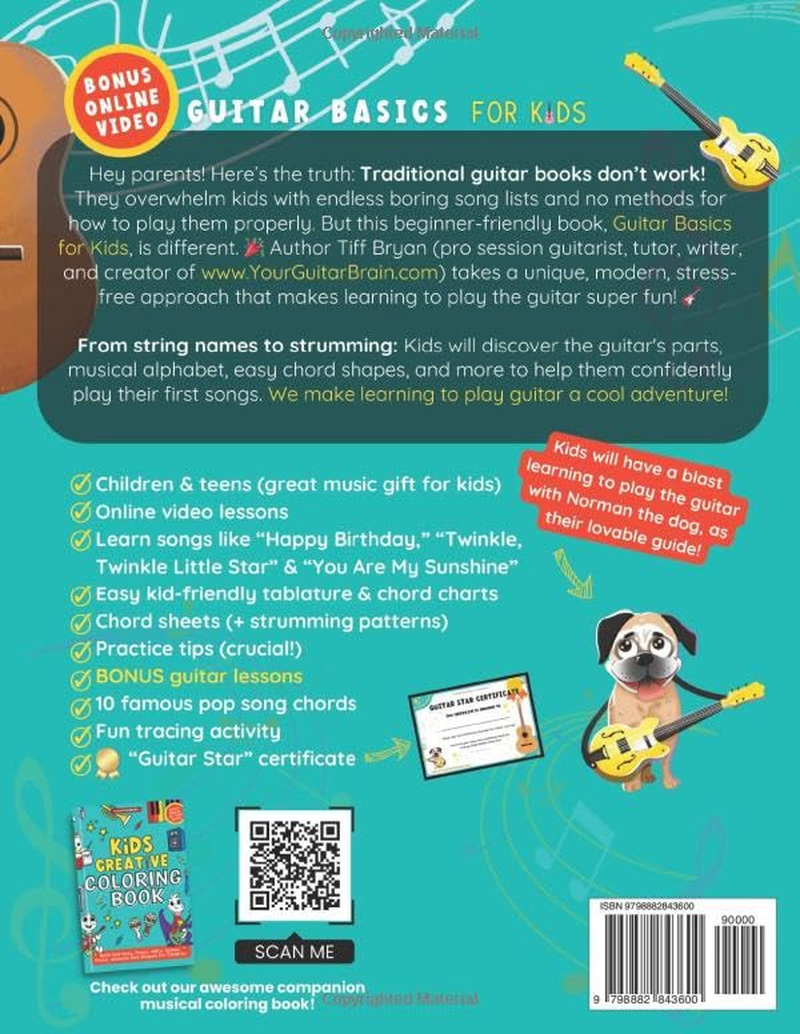 Guitar Basics for Kids + Beginner Song Book: Teach Yourself to Play in an Easy Step-By-Step Way! (Guitar Lessons + Online Video) | Children & Teens | Music Gifts for Kids image number 1
