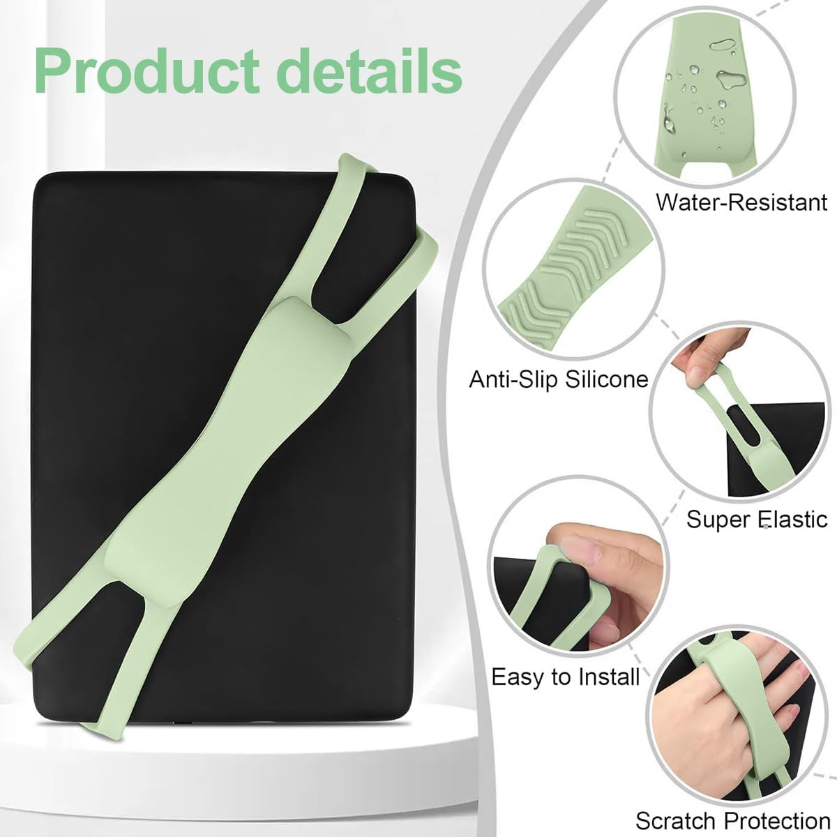 T Tersely 2025 Update Hand Strap for Kindle Paperwhite/Oasis (2018-2024),For Kobo Colour/Libra/Clara or Other E-Book, 6-8" Phones and Tablets, High-Elasticity, Non-Slip, Easy to Remove