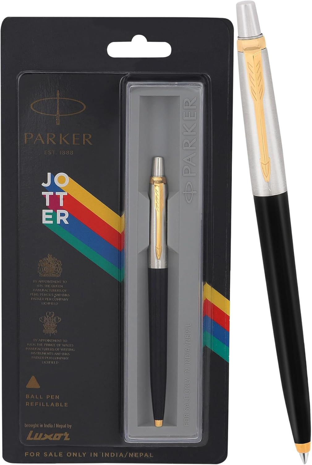Parker Jotter 9000023185 Standard Ball Pen Gold Trim (Black) image number 1