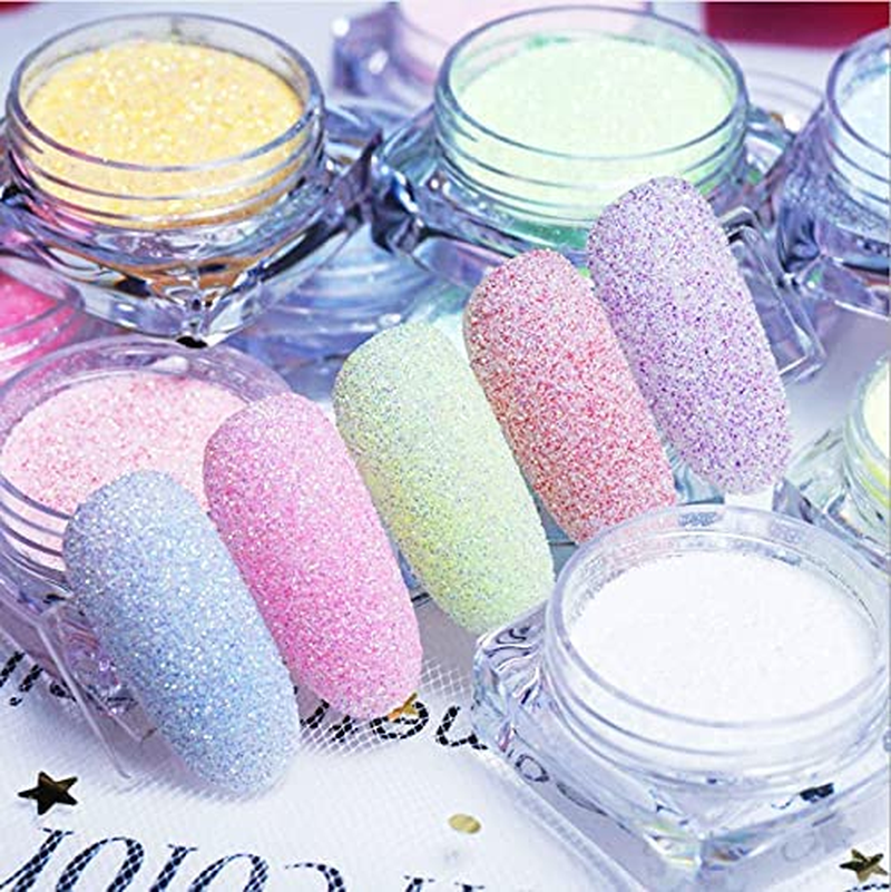 12 Colors Nail Art Candy Glitter Powder Set, Beauties Factory Sugar Dust Fine Powder Matte Effect Dipping Nail Decals Decorations image number 4