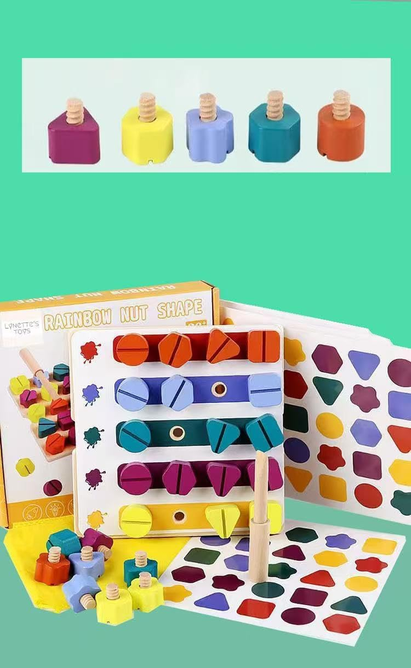 LYNETTE'S TOYS Montessori Screw Driver Board Set for Toddlers &ndash; Montessori Learning Toy for Toddlers 3+ | STEM Shape Sorter & Fine Motor Skills Activity | Safe, Durable, Travel-Friendly image number 4