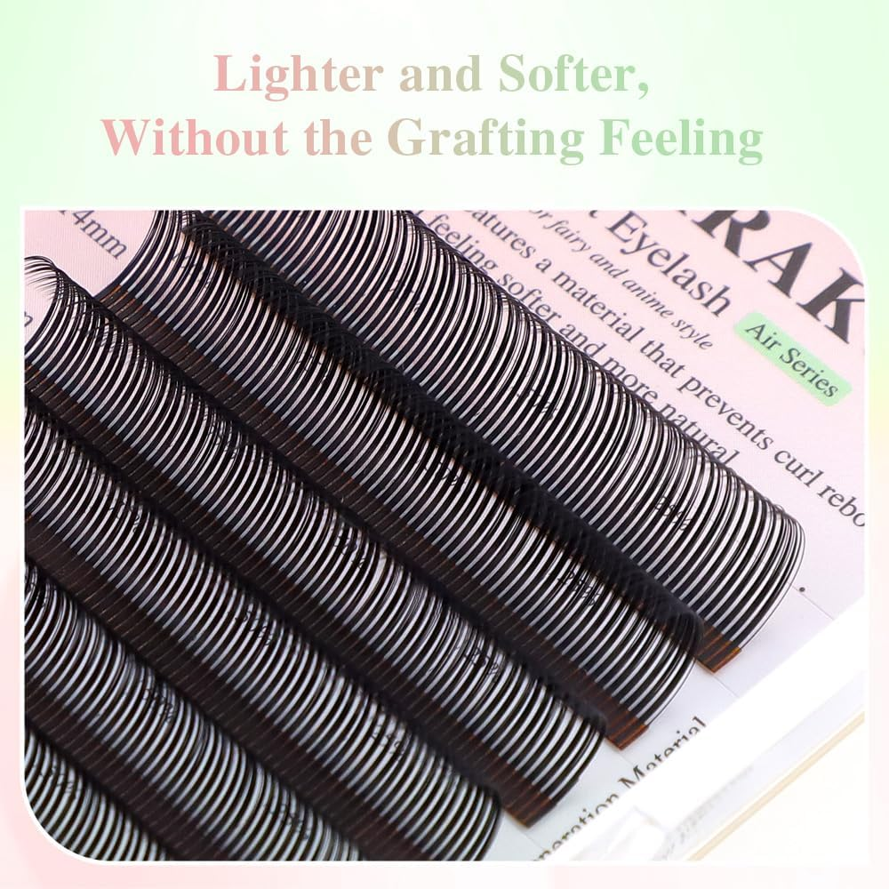 NAGARAKU Bouquet Eyelashes Extensions Air Series Premade Volume Spike Lashes 0.07Mm C Curl 8Mm-15Mm Mix Length Roots with Light Glue Fan/Wet Set/Anime/Manga Styles Lashes image number 3