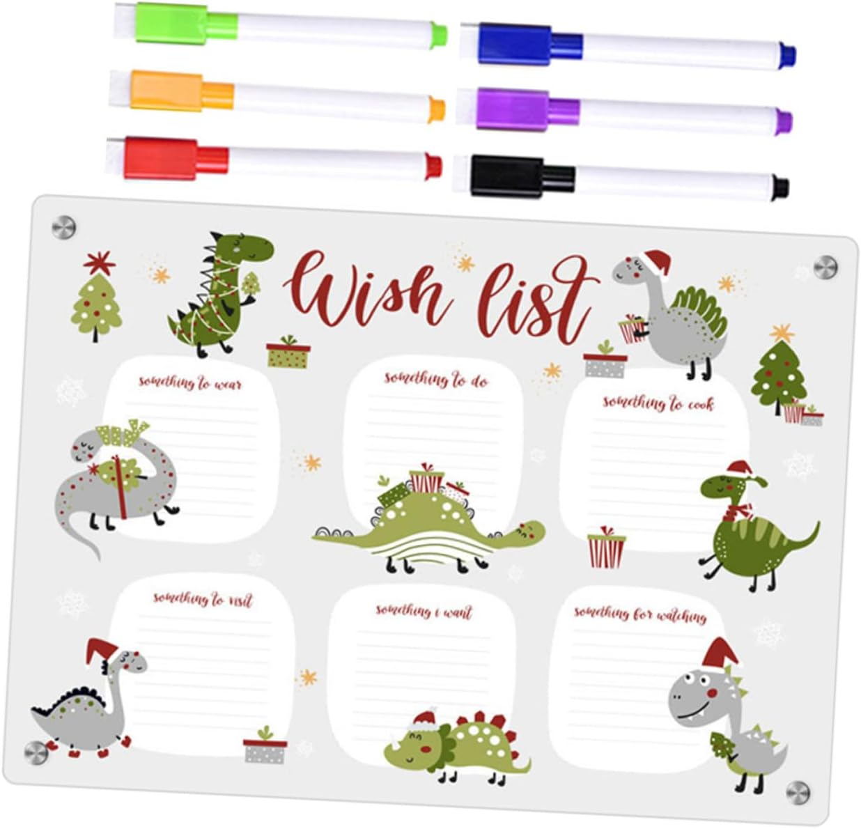 VILLFUL Magnetic Note Board Acrylic Dry Erase Board Strong Magnets Refrigerator Writing Planning