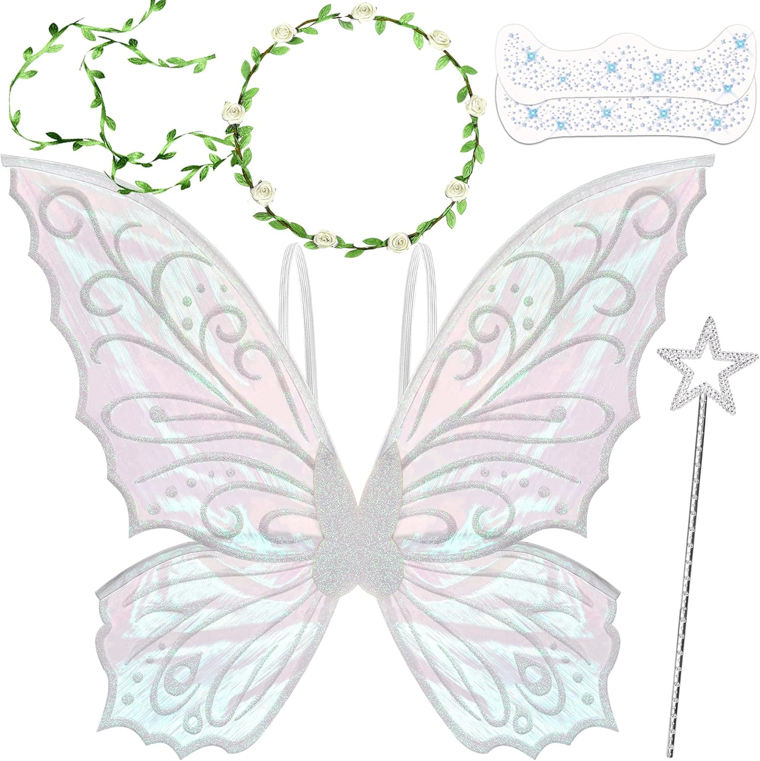 Fairy Wings for Adults, Fairy Costume for Women Girls, Butterfly Angel Wings Halloween Costume Christmas Favor Wedding