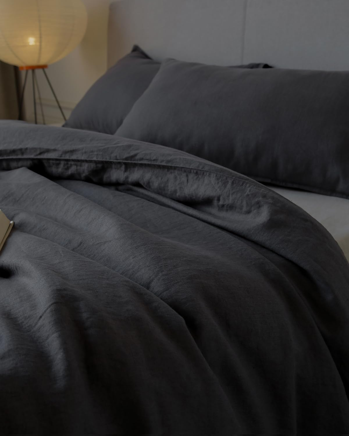 XZ XIFA Olive Green Linen Duvet Cover Twin, 100% Washed French Flax Linen Bedding Set with Zipper Closure, Cooling & Textured Bed Sets for Hot Sleepers(1 Duvet Cover, 1 Pillowcases)