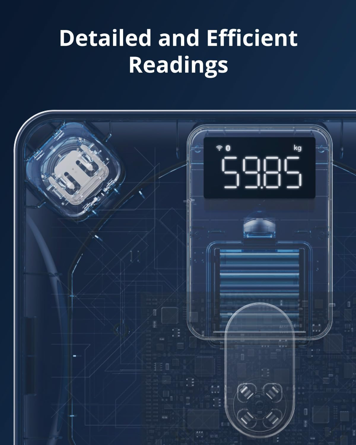 Eufy Smart Scale P2, Digital Bathroom Scale with Wi-Fi, Bluetooth, 15 Measurements Including Weight, Body Fat, BMI, Muscle & Bone Mass, 3D Virtual Body Mod, 50 G/0.1 Lb High Accuracy, IPX5 Waterproof image number 4