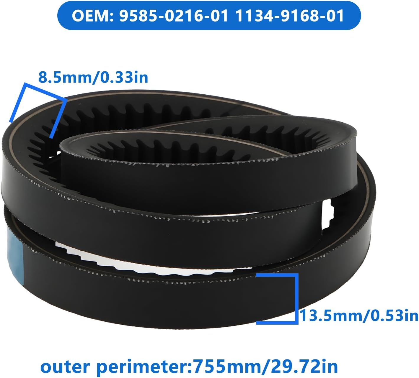 Triangular Tooth Timing Belt 9585-0216-01 13.5X8.5X755 Mm Compatible with Park 120 220