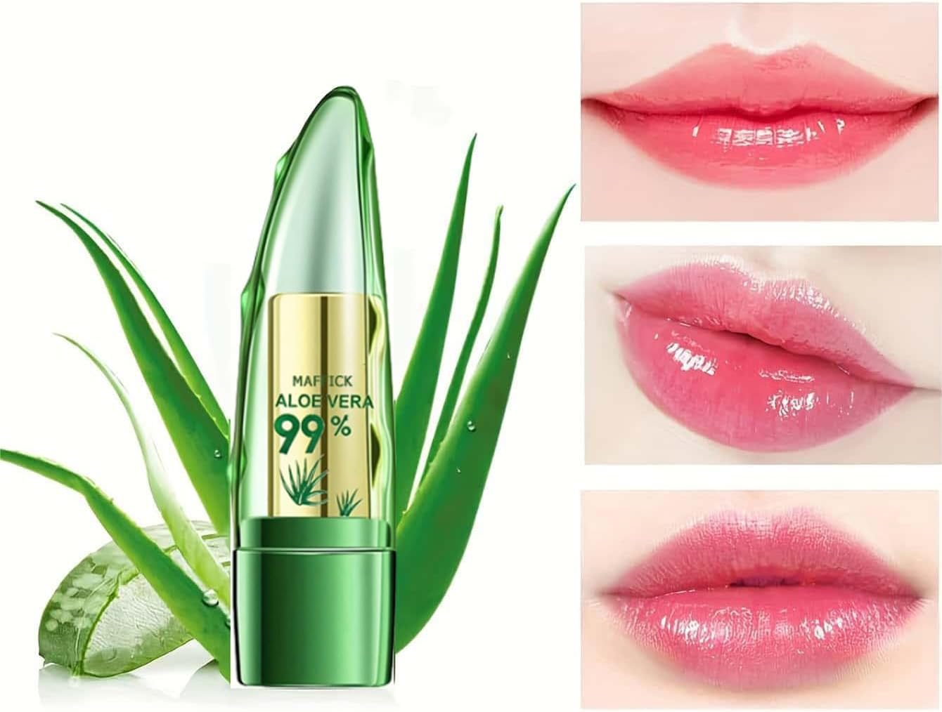 Maffick Aloe Vera Color Changing Lipstick Long Lasting Color Rendering Moisturize Lips (01)