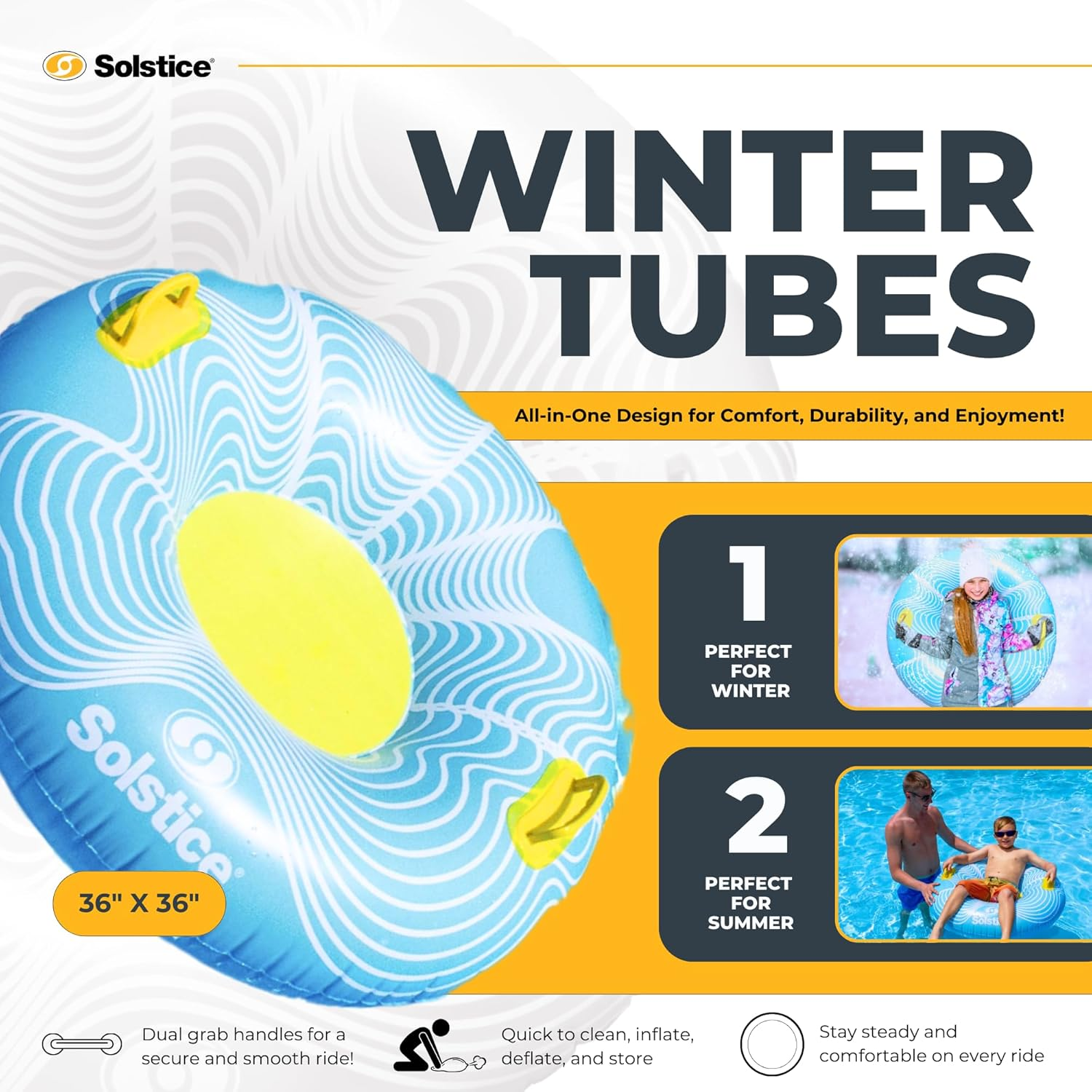 Solstice by Swimline Tubester 39 Inch All Season Inflatable Sports Tube image number 1