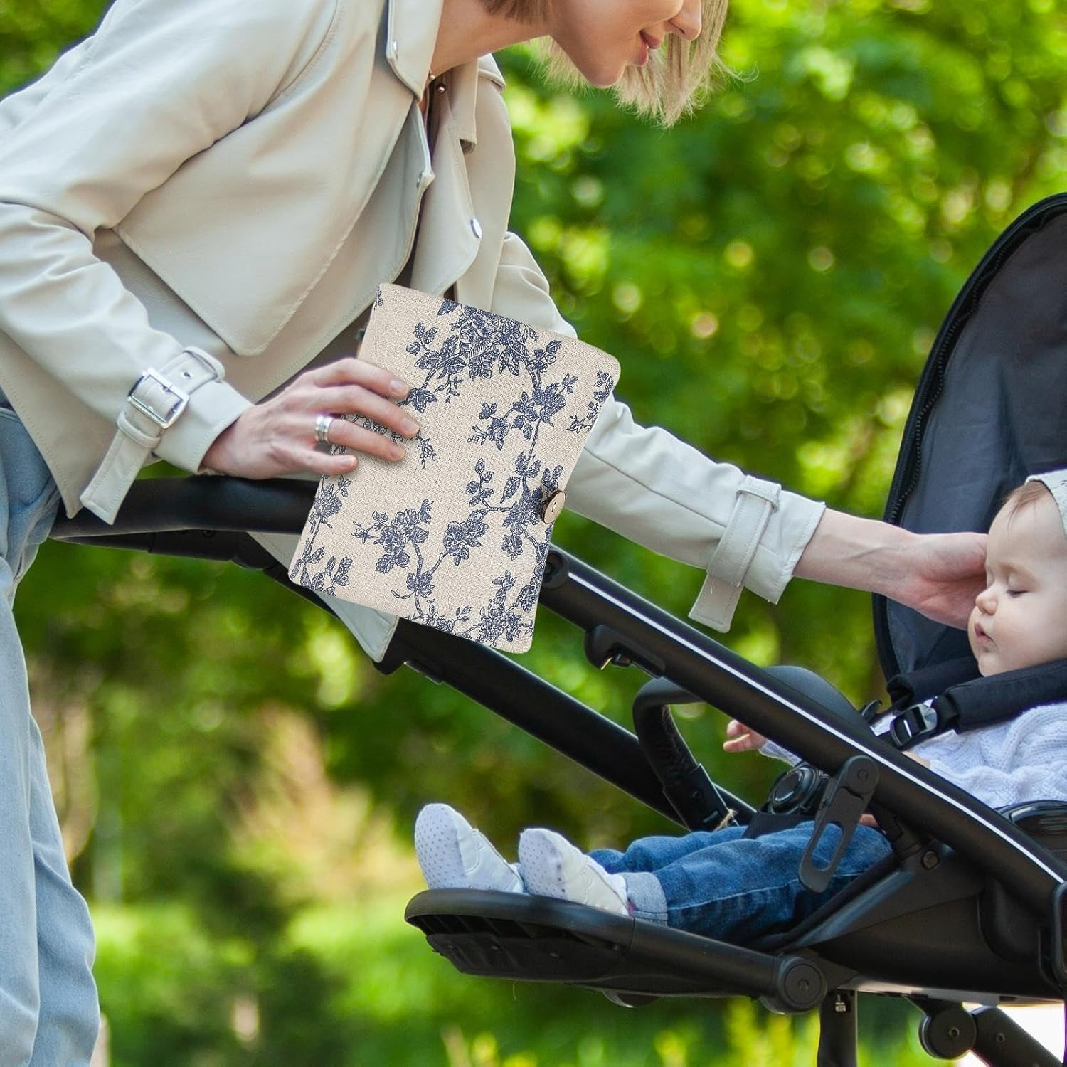 Diaper Bag, Diaper Caddy, Multi-Pocket Polyester Multi-Functional Portable with Handle Diaper Organizer for Baby Stuff, Folded 8.66X7.09 Inches, Expanded 8.66X14.57 Inches, 100G image number 5
