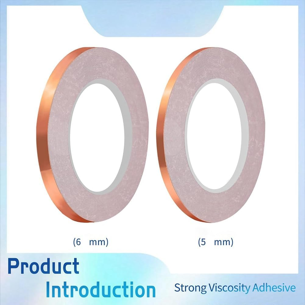 Biafiog 6Mm Backed Copper Foil Tape for Stained Glass (2Roll) Easy Install Easy to Use image number 4