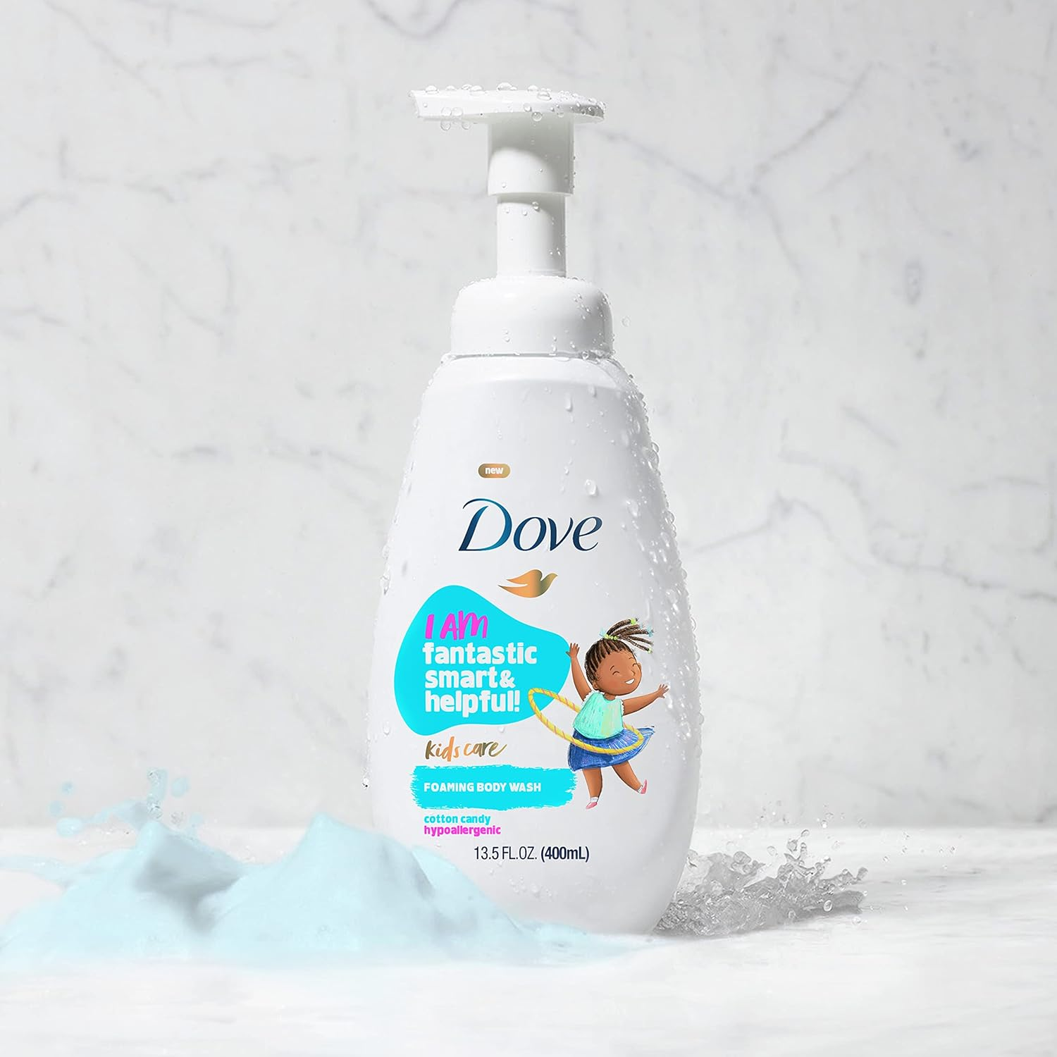 Dove Kids Care Cotton Candy Hypoallergenic Foaming Body Wash 400 Ml image number 3
