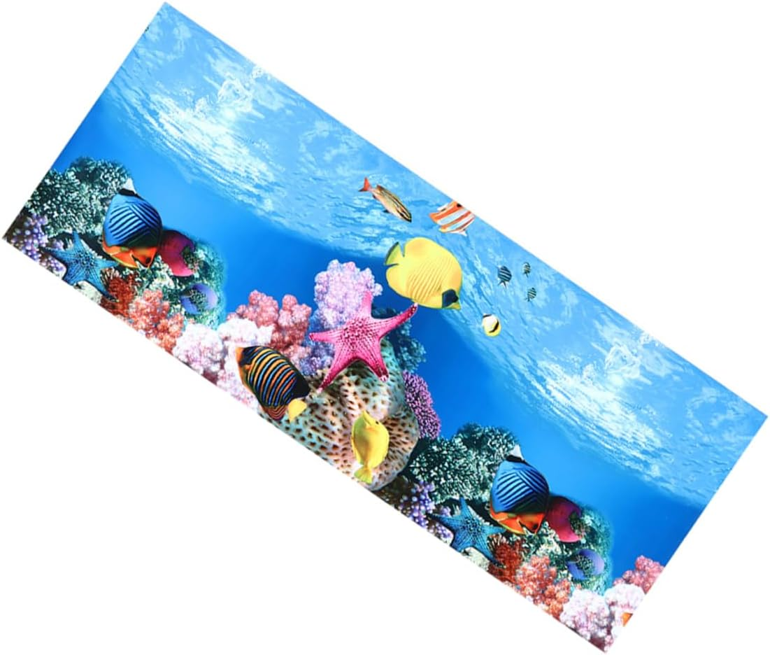 HYTROVE Vivid Fish Tank Wallpaper Reversible Aquarium Decor Realistic Aquatic Scene image number 5