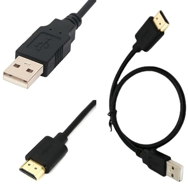 Liyquint USB to HDMI Cable 0.5M, USB 2.0 to HDMI Male Adapter with External Power Supply for Laptop, PC, Smart TV, Monitor, Projector & More HD Display Devices (Black) image number 6