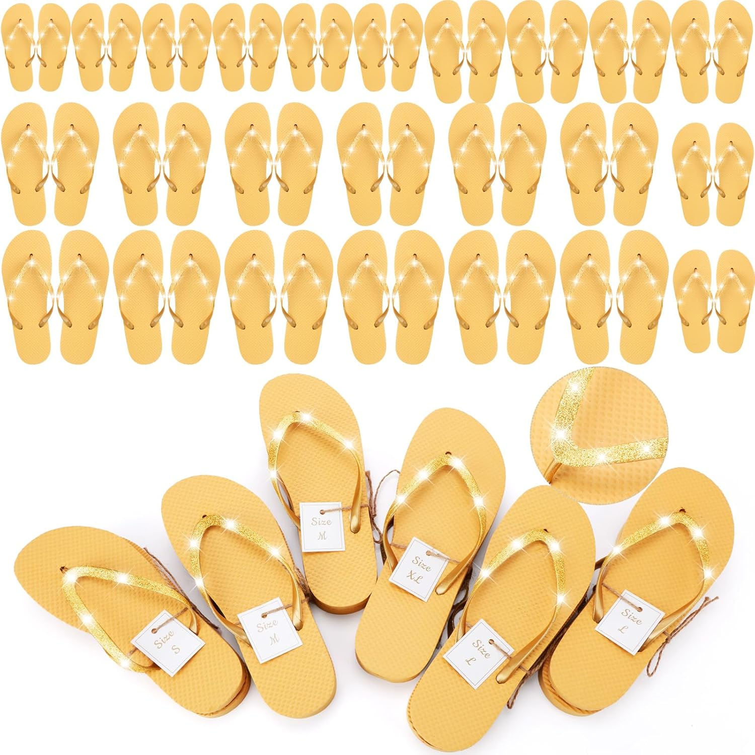 Ramede 24 Pairs Flip Flops Bulk Soft Wedding Sandals Hotel Spa Wedding Slippers for Guest Pool Shower Party Reception