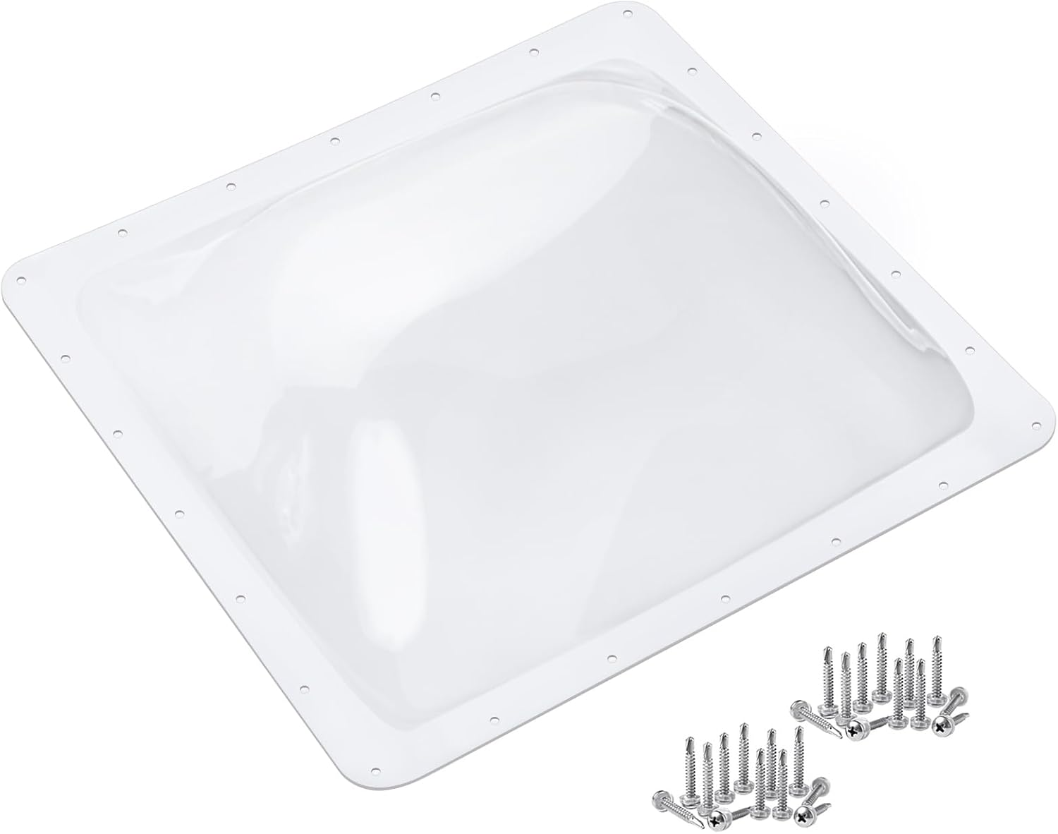 XMK RV Skylight Replacement,18" X 18" Outer Dome Fit 14" X 14" Openings, RV Skylight Cover Shower Roof Dome for Camper Trailer Fifth Wheel Truck, Impact Resistant, UV Block, Black image number 6