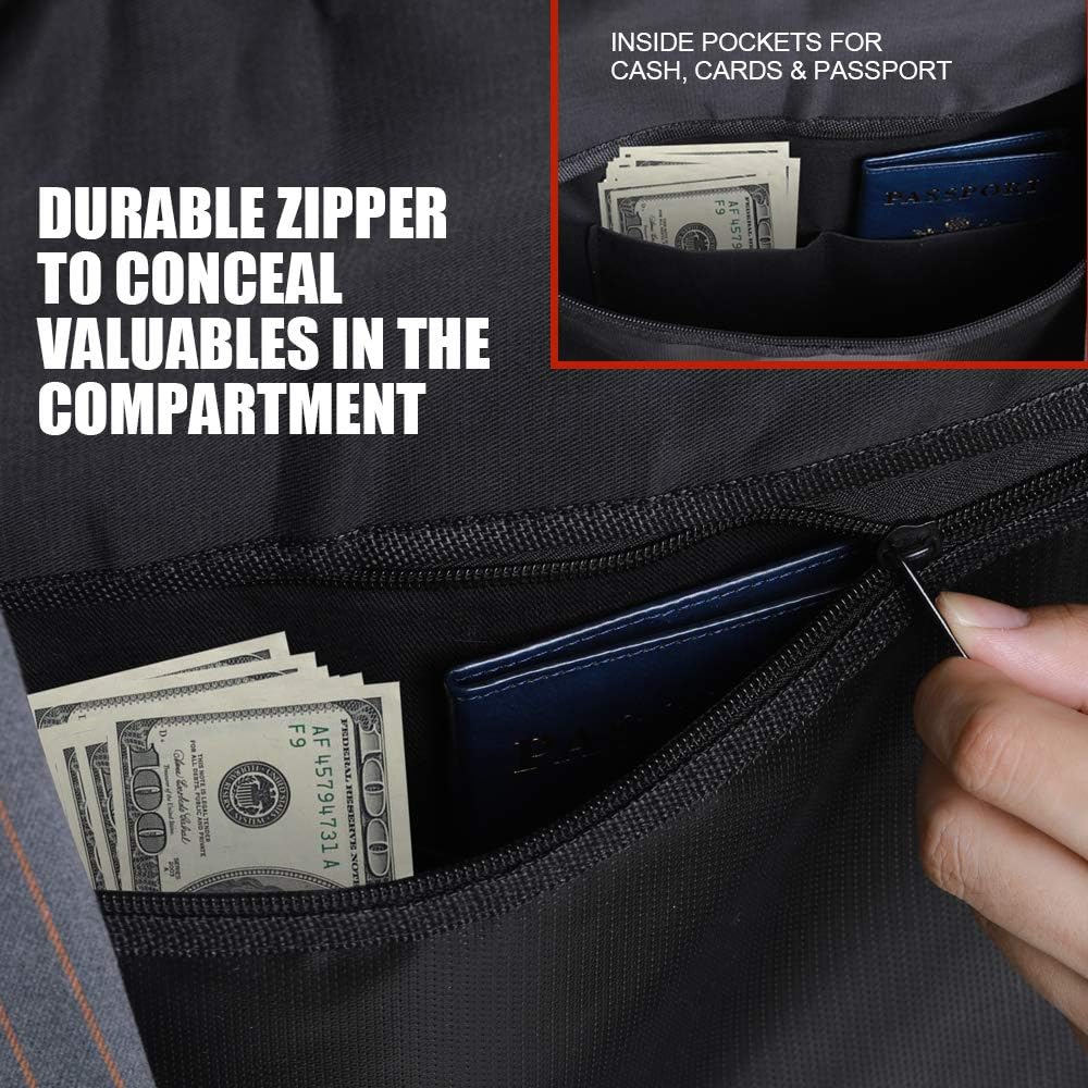 ROLOWAY Hanger Diversion Fireproof Safe, Hidden Compartment for Home & Travel, Secret Safe for Cash Hiding under Clothes with Small Fireproof Bag image number 1