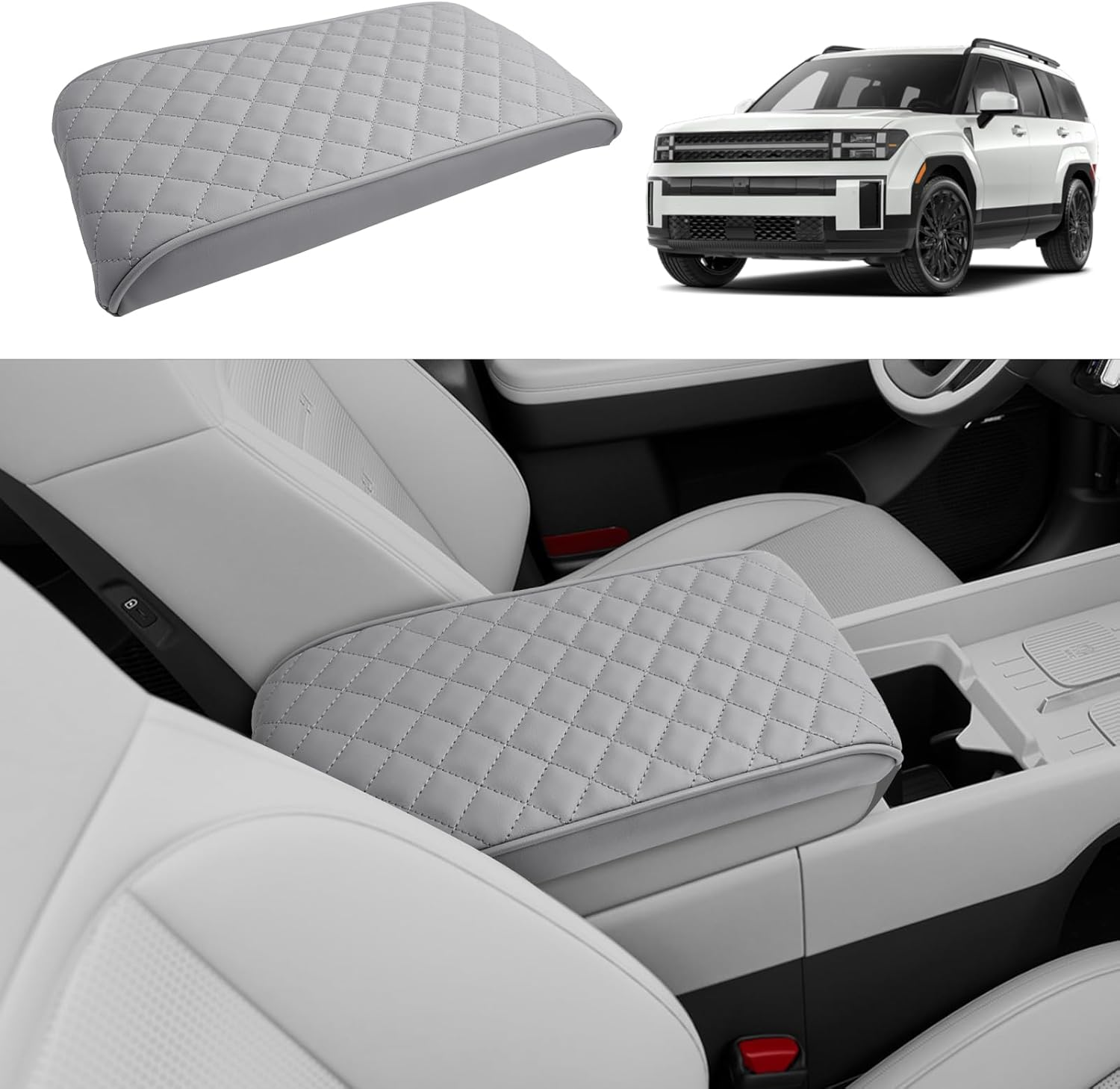 CDEFG Compatible with 2024 2025 Hyundai Santa Fe Center Console Cover Compatible with 2024 Hyundai Santa Fe MX5 Accessories Armrest Cover 2025 Santa Fe Middle Console Pad Santa Fe 2024 Seat Box Cover