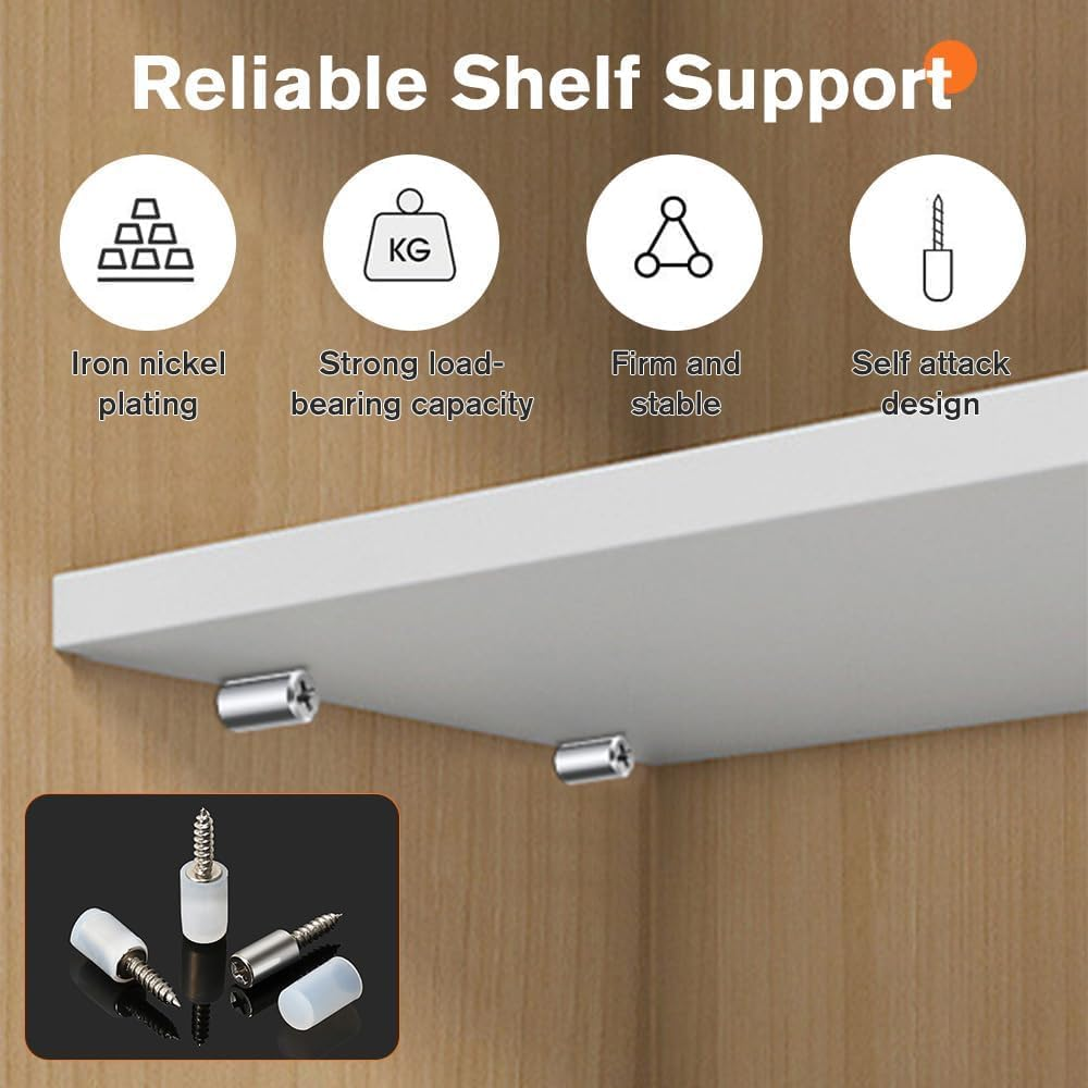 50 PCS Shelf Support Peg,Support Cabinet Shelf Pins,Clear Plastic Replacement Peg Cabinet Shelf Supports Pins for Kitchen Furniture Book Shelves Shelf Holder Locking Pins image number 3