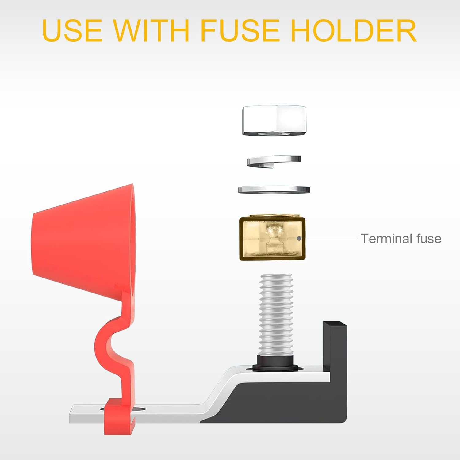 GLOSO IPBF Marine Battery Fuse Terminal Fuses Ignition Protected Current Protection for Automotive Marine Use (200A-2Pack) image number 2