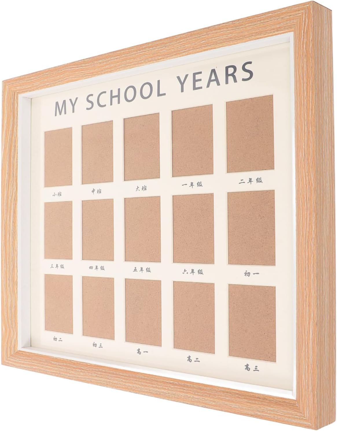 Yardwe Boy Girl'S Growth Photo Album Wood Commemorative Frame School Year Picture Display Tabletop Photo Holder for Milestones Growth Record Album for Boys and Girls image number 3