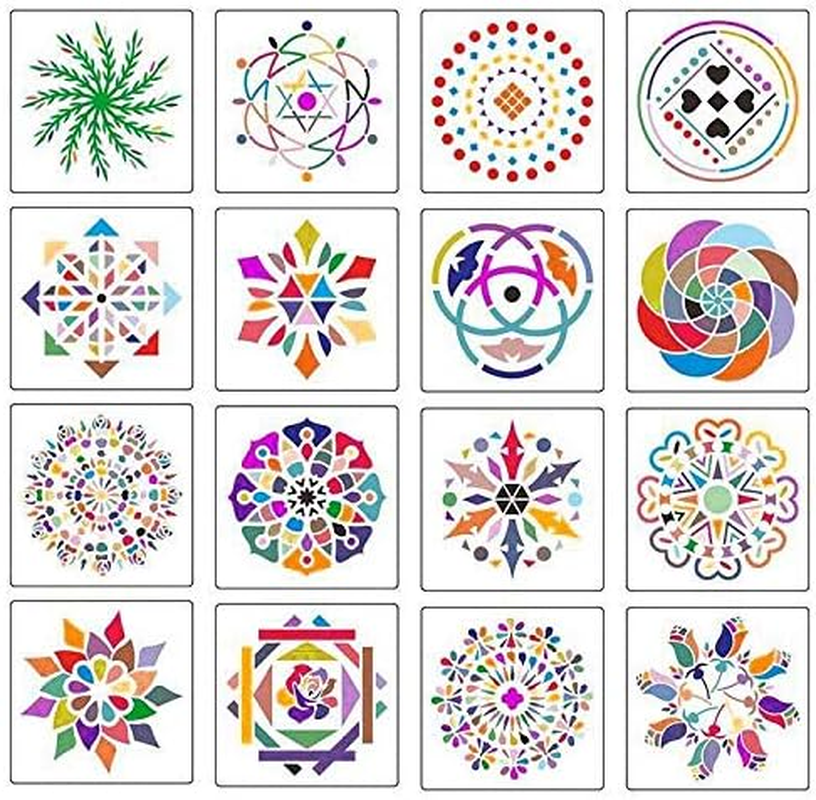 Mandala Dotting Tool Set 21 Pieces with Dotting Pens and Stencil Painting Tools for Mandala Art Blue image number 3