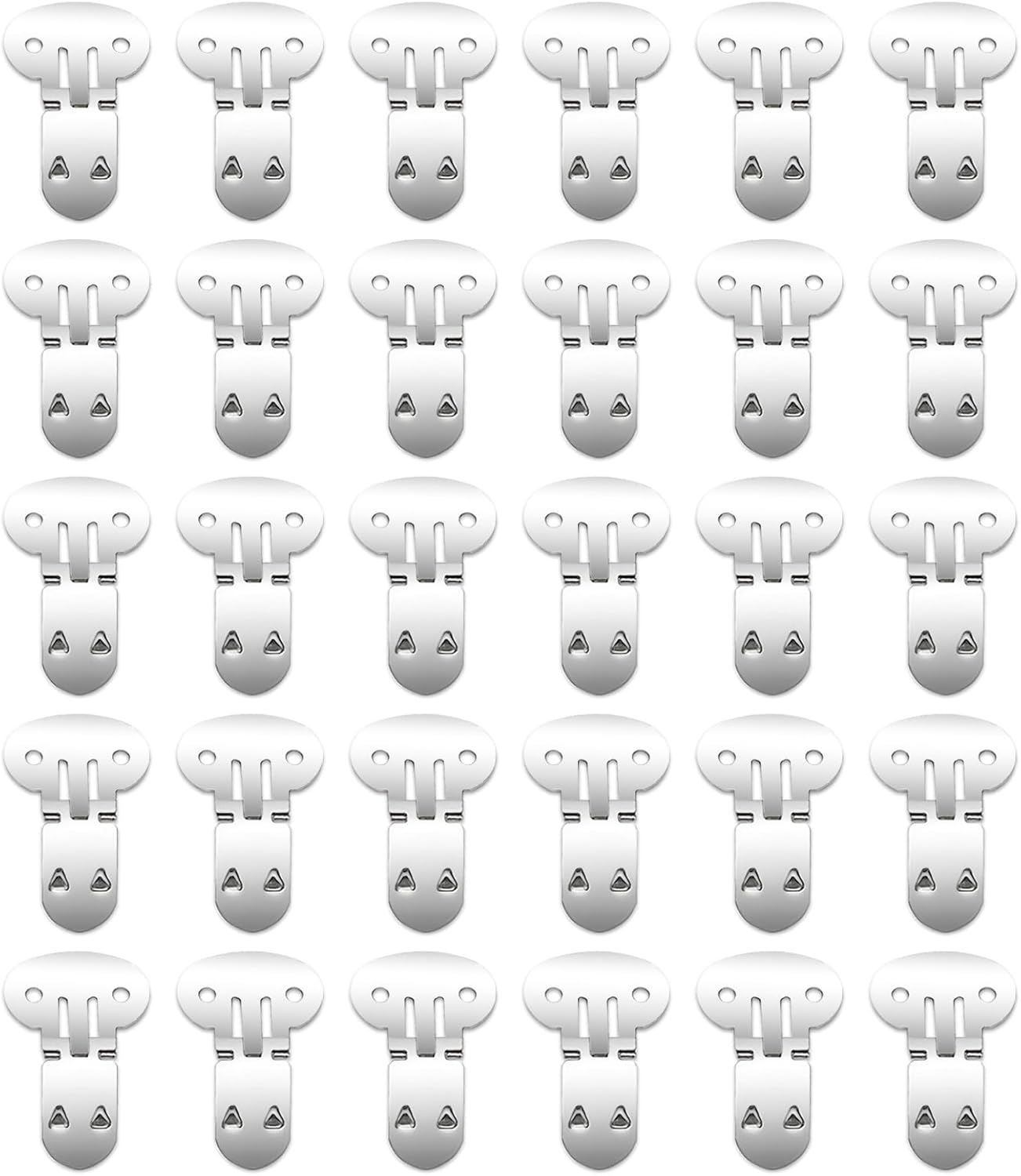 Shoe Clips 30 Pcs Stainless Steel Blank Shoe Clips Silver Metal Shoe Clamps Flat Decorative Shoe Buckles for DIY Craft Projects image number 3