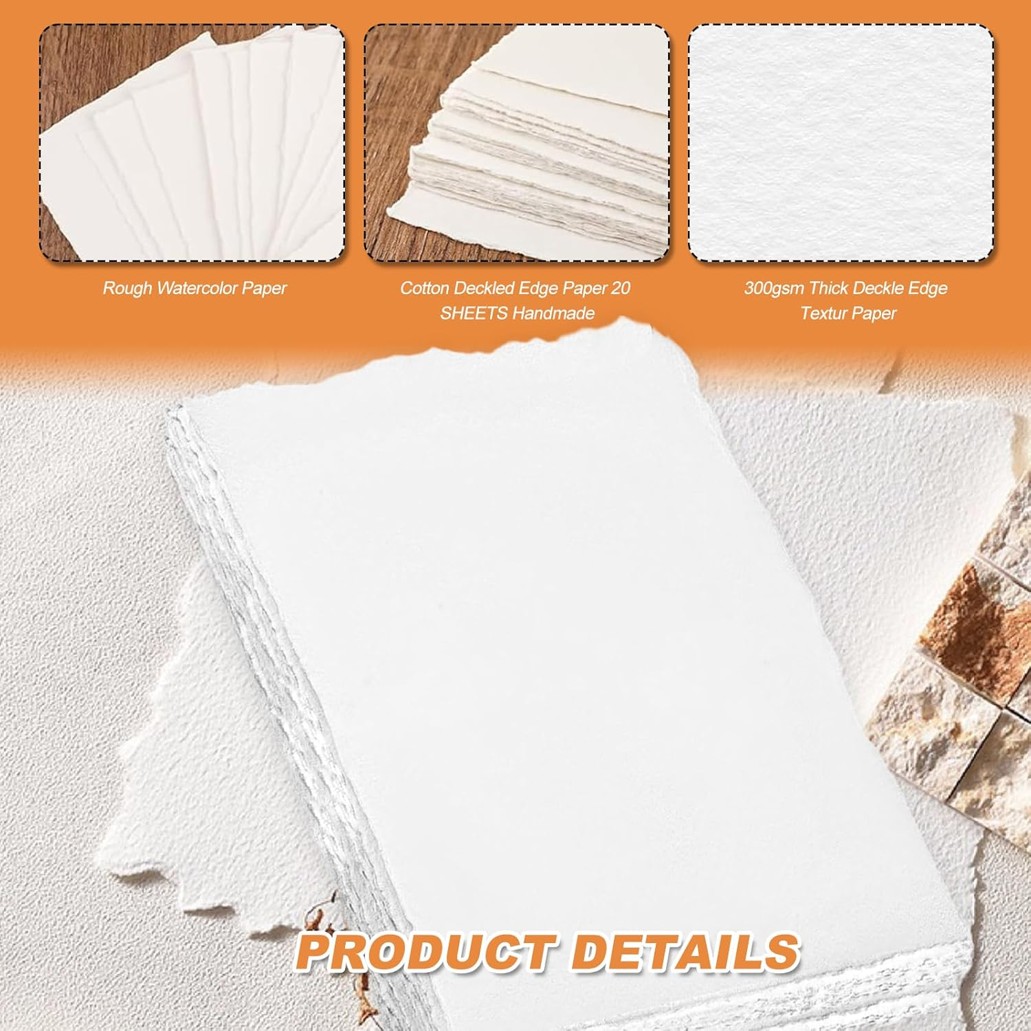 Handmade Watercolour Paper A6 20 Sheets Handmade Watercolour Paper Cotton Paper Thick 10 X 15 Cm for Painting Crafts image number 5