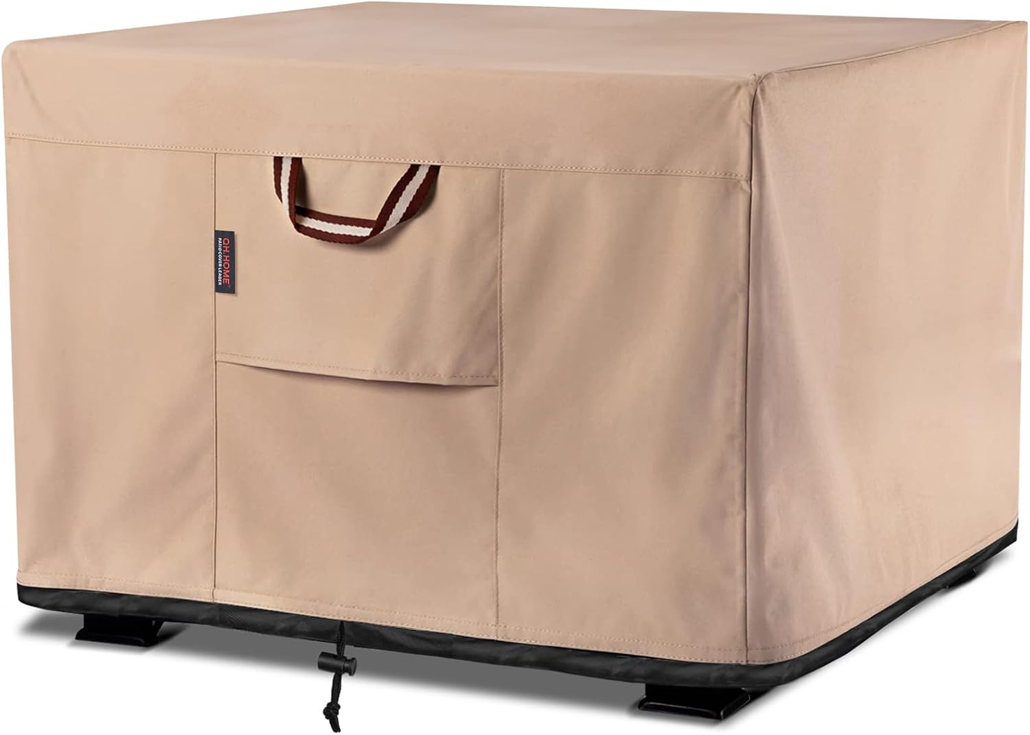 QH.HOME Fire Pit Cover Square Heavy Duty Fabric 100% Waterproof, Fits Outdoor for 29&rdquo;,30 Inch,31 Inch,32 Inch Fire Pit/Table Cover,Gas Fire Pit Cover (32&rdquo;L X 32&rdquo;W X 24&rdquo;H,Black)