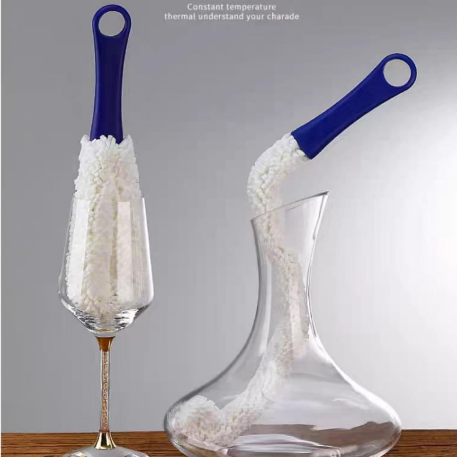 MILIOG 3PCS Decanter Cleaning Brush ，Flexible Wine Glass Brush Set for Narrow Neck Bottles, Goblets, Champagne Flutes - Non-Scratch Household & Bar Tools image number 2