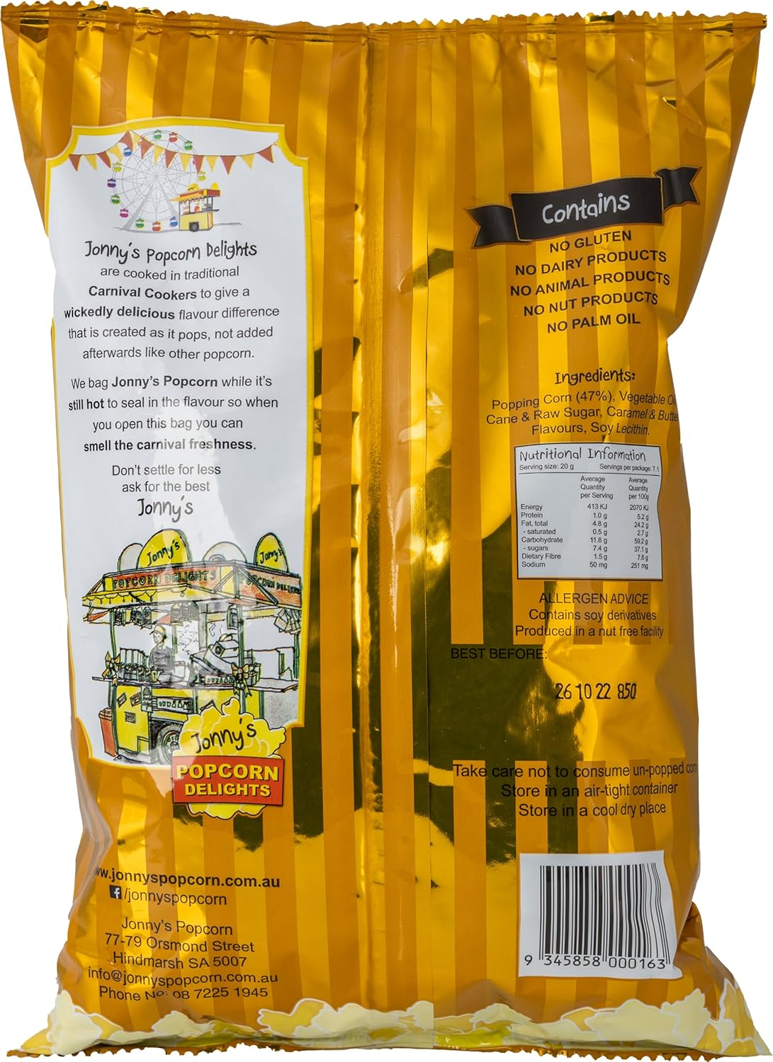 Jonny'S Popcorn Delights - Caramel Wholegrain Popcorn, 142 G image number 1