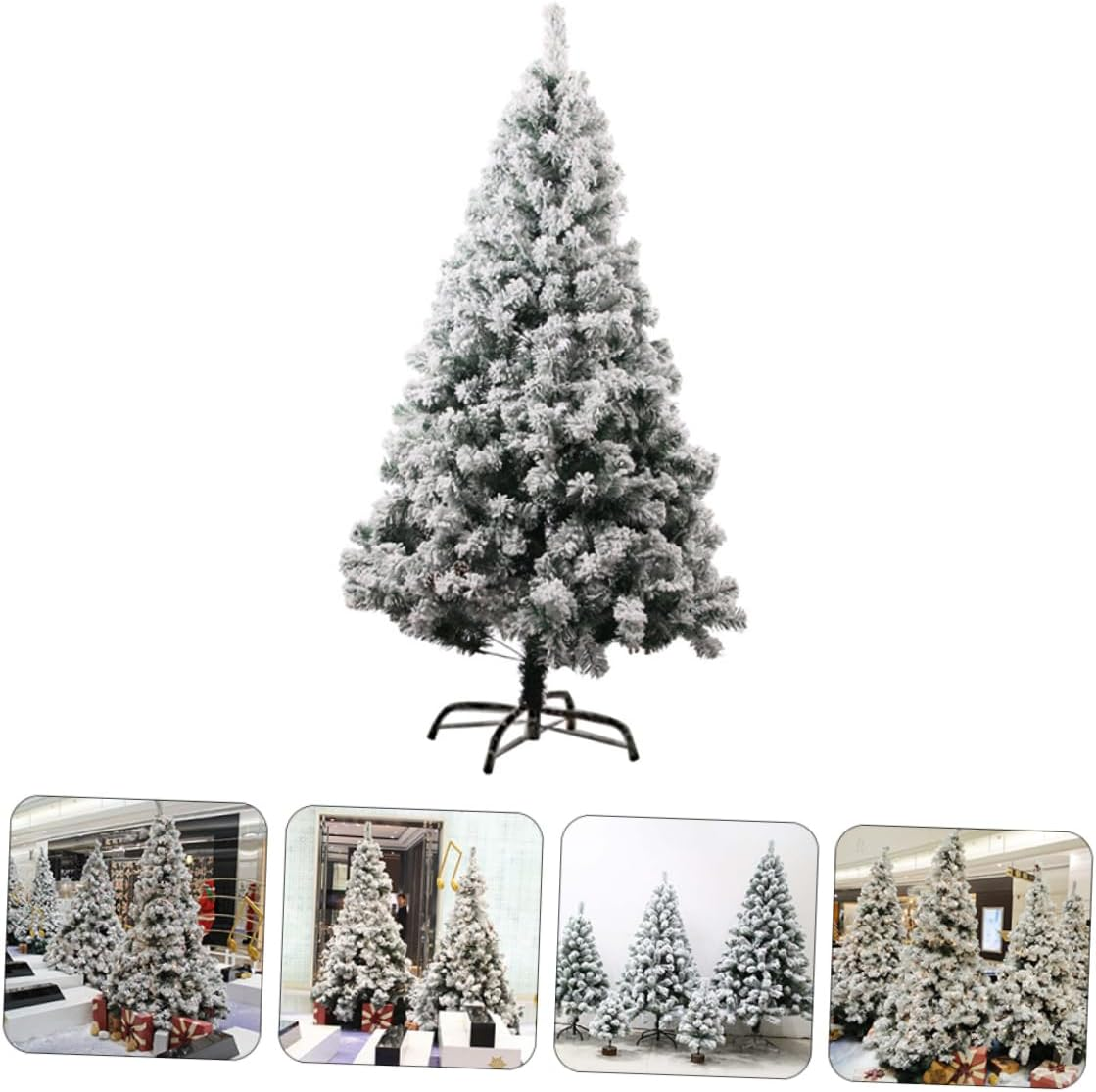 Artificial Flocked Christmas Tree Decor Home Xmas Tree Adornment White Simulated Christmas for Decoration Random Style image number 5