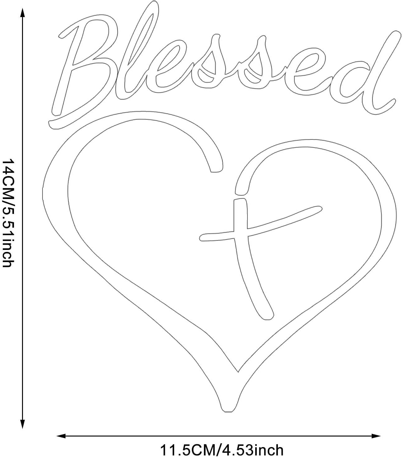 Jesus Cross Sticker for Car,Christian Decal Sticker Love Heart Car Decal Stickers | Love Heart Car Decal Sticker Easy to Apply for Beauty Your Car Astray image number 1