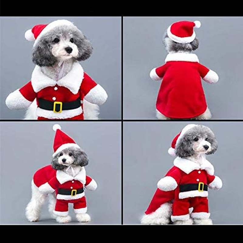 CENZICOM Pet Christmas Costumes Dog Cat Christmas Santa Suit Pet Cosplay Costumes (X-Large) image number 6