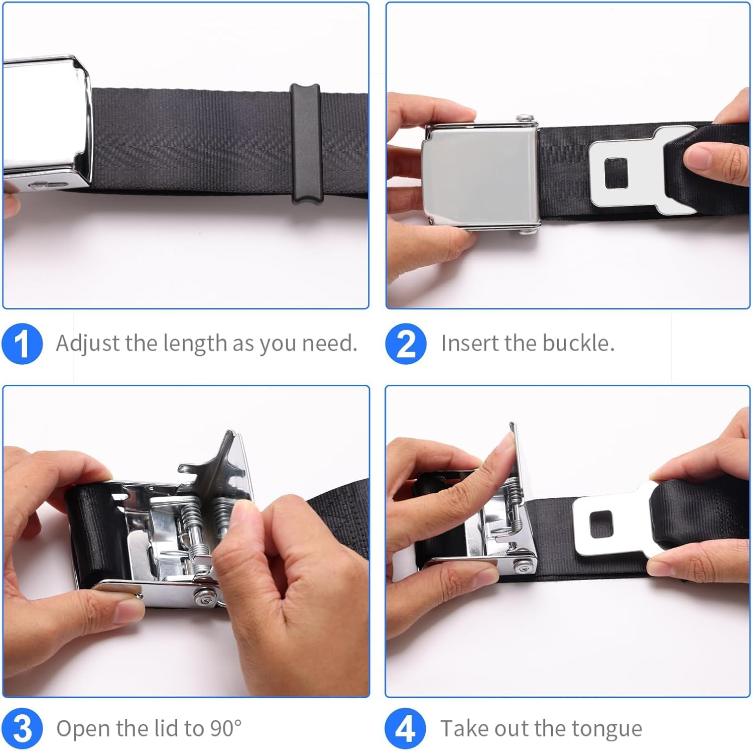 Airplane Seat Belt Extender, Adjustable 7-32" Airplane Seatbelt Extender Fits Most Airlines 1Pcs image number 2