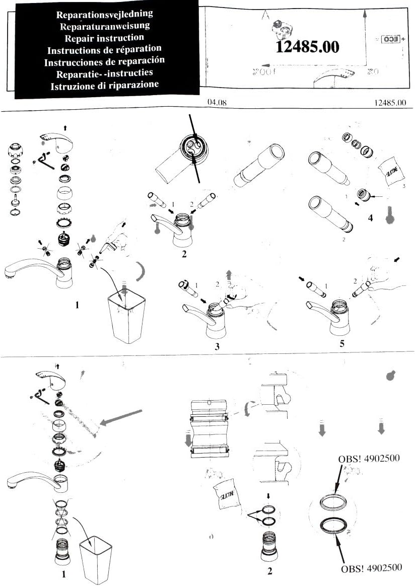Damixa Apollo Gala 23486 Ball Seal Service Set Cartridge