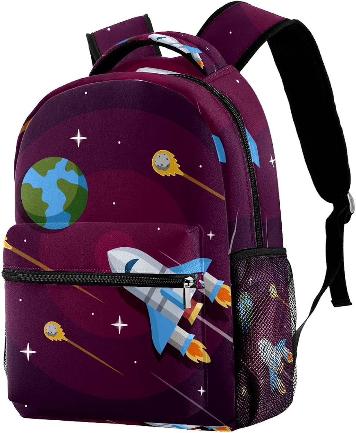 Creative Space Earth Spaceship Backpack Students Shoulder Bags Travel Bag College School Tote Backpacks