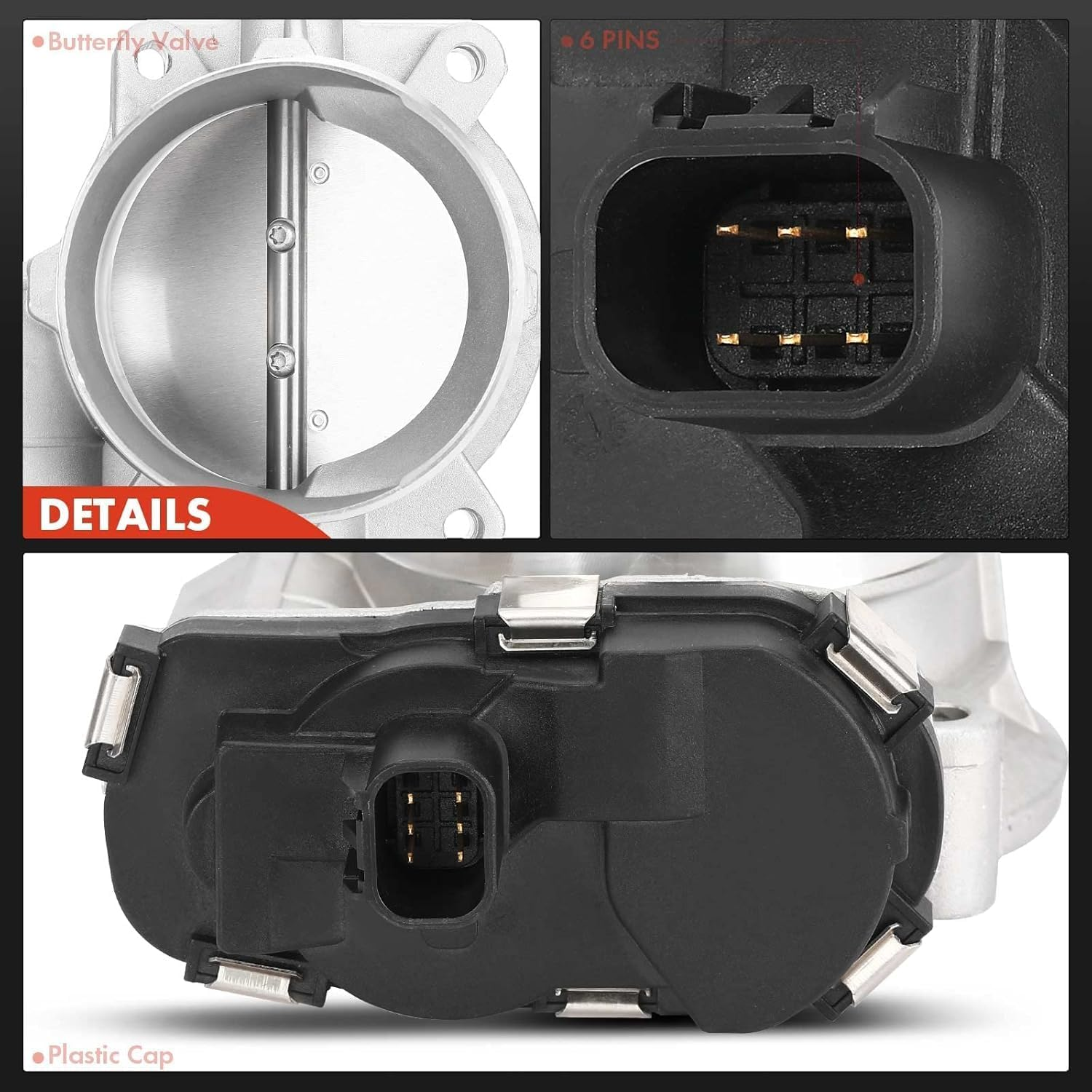 Electronic Throttle Body Fit for Chevrolet Silverado 2006-2008 Suburban Express Avalanche,Gmc Yukon Envoy Savana,Cadillac Escalade, Saab Hummer Buick 4.8/5.3/6.0/6.2L OE: 12580760 12679524 image number 1