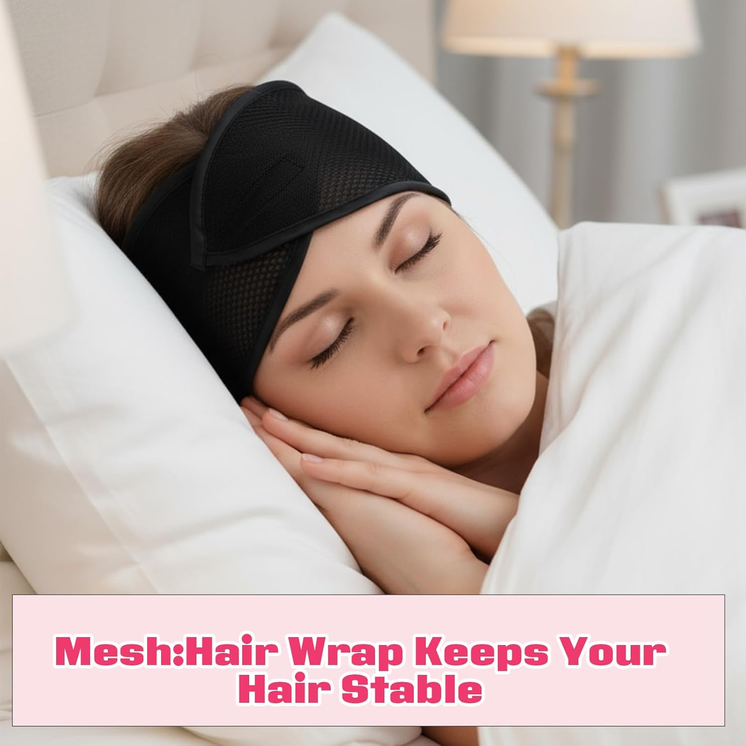 4 Pcs Ymapinc Adjustable Hair Wrap, Hair Nets for Sleeping in Mesh Makeup Headband, Spa Headband, Head Wrap, Headbands for Washing Face, Hairband for Washing Face, Women Make up Headbands image number 5