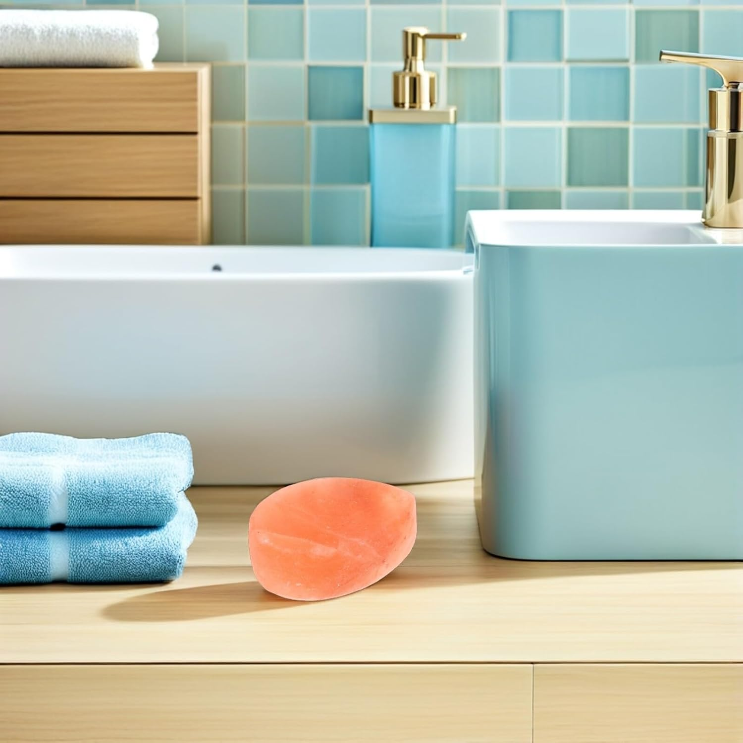 MUSISALY Natural Mineral Salt Soap 2Pcs Hand-Carved Himalayan Salt Massage Stone for Exfoliating Body Care Spa Relaxation