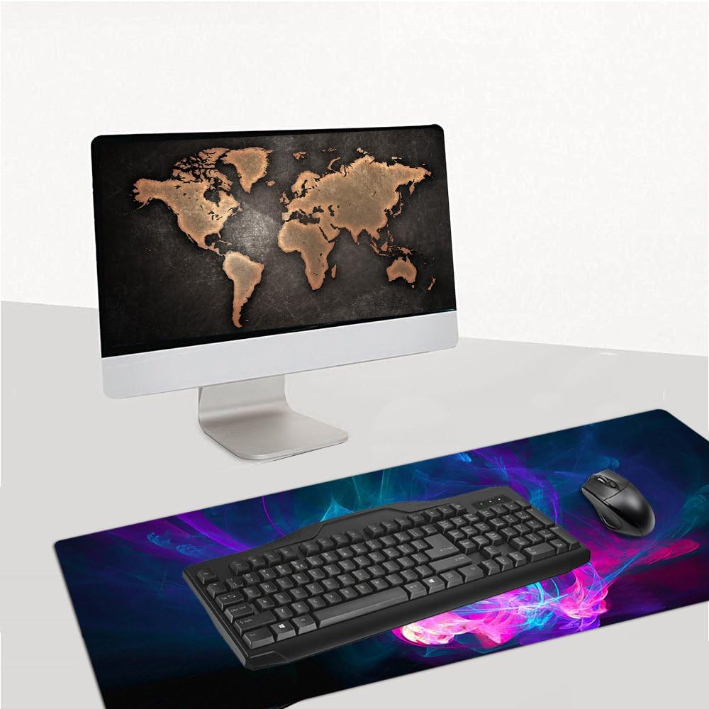 Large Gaming Mouse Pad XXL Extended Mat Desk Pad Mousepad Long Non-Slip Rubber Mice Pads Stitched Edges 35.4&rdquo;X15.7&rdquo; (016Xuancai) - 011Quantou image number 3