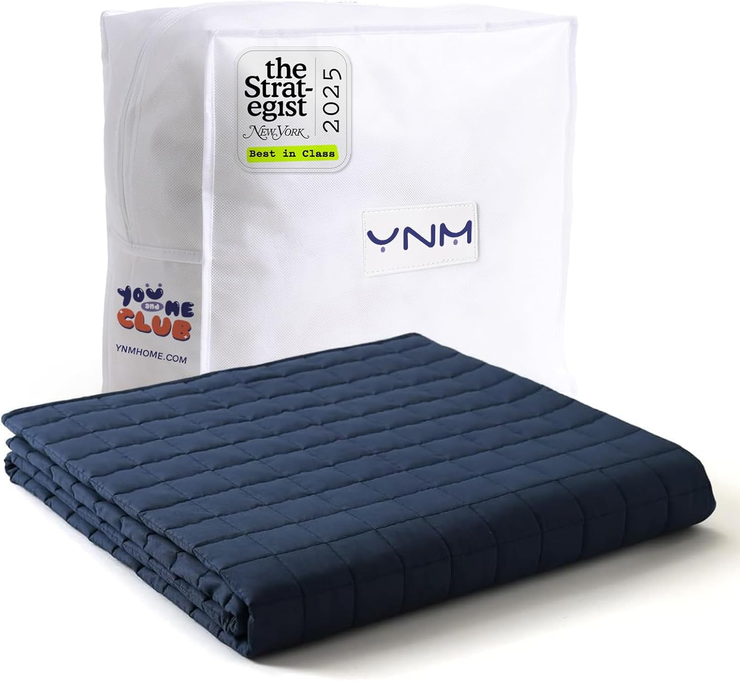 Ynm Exclusive Cotton Weighted Blanket, Fall Asleep Faster and Sleep Better, 100% Oeko-Tex Certified Cotton with Glass Beads, Heavy Bed Blanket for One Person of 75~80Kg (152Cmx203Cm, 7.7Kg, Dark Grey)